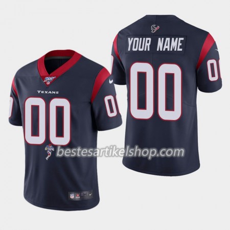 Herren Houston Texans Trikot Nike Navy Blau 100th - Personalisiert